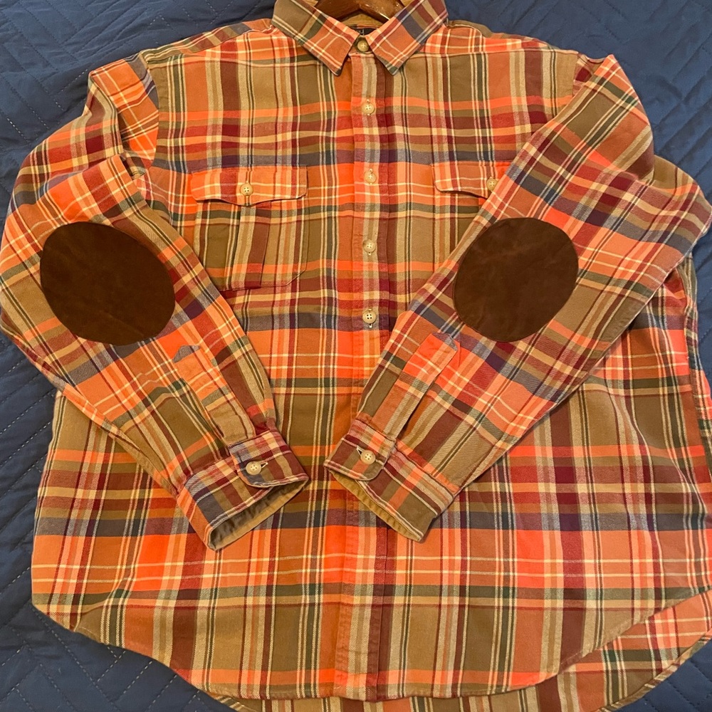 Mens xxl plaid Ralph Lauren polo button down